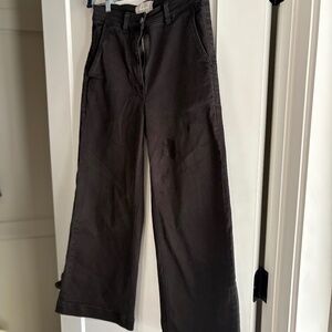 Everlane Cropped Wide Leg Black Jeans